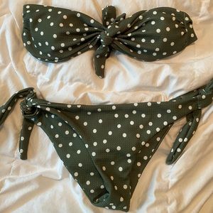 green polka dot bikini